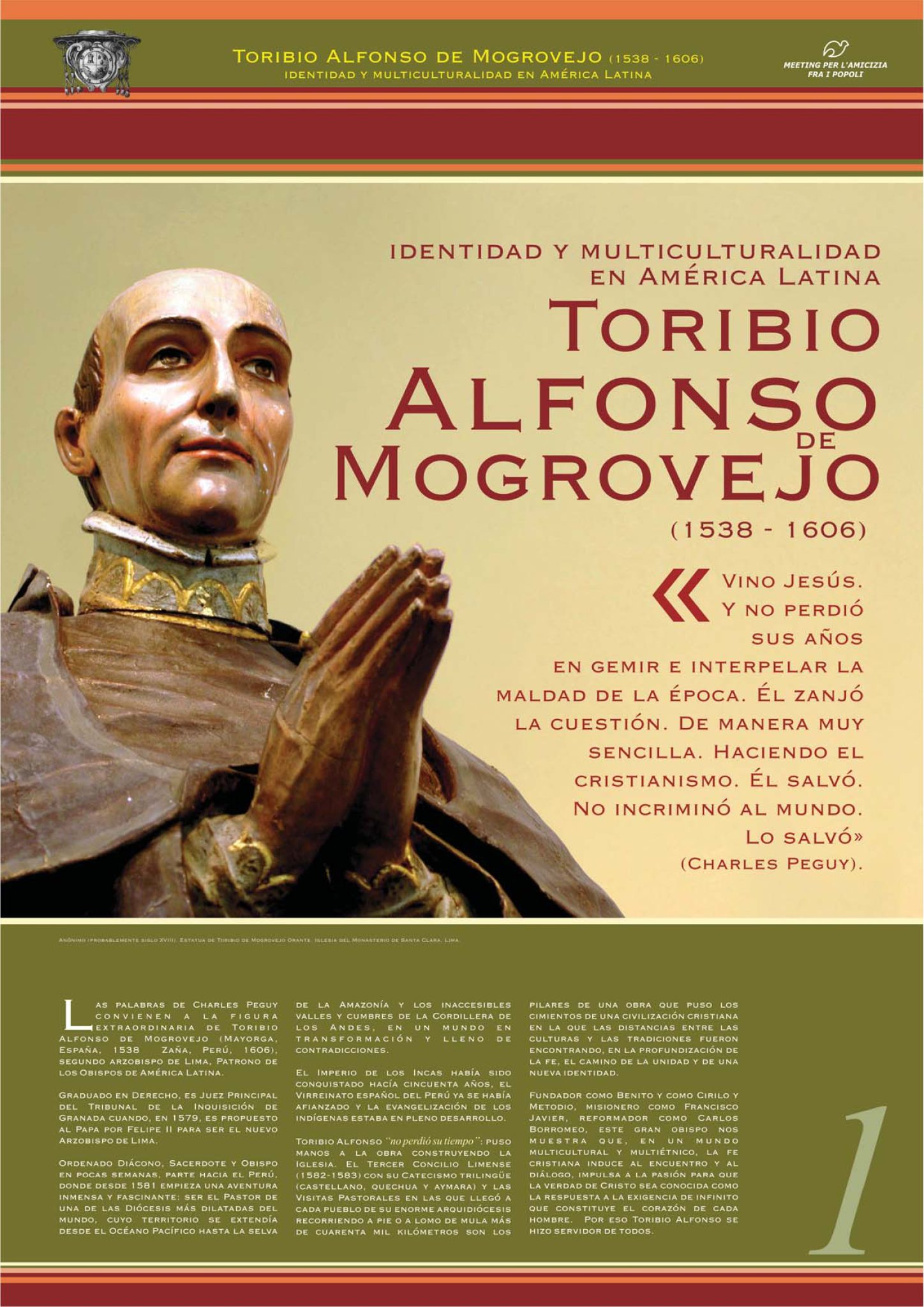 IDENTIDAD Y MULTICULTURALIDAD EN AMÉRICA LATINA TORIBIO ALFONSO DE MOGROVEJO